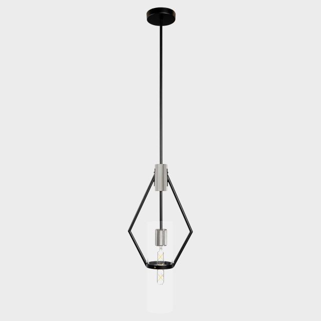 Eliana Pendant, Black and Chrome