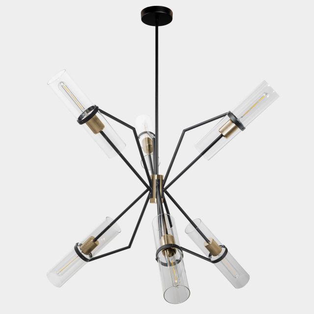 Eliana Chandelier, Black and Brass