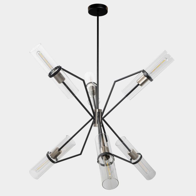 Eliana Chandelier, Black and Chrome