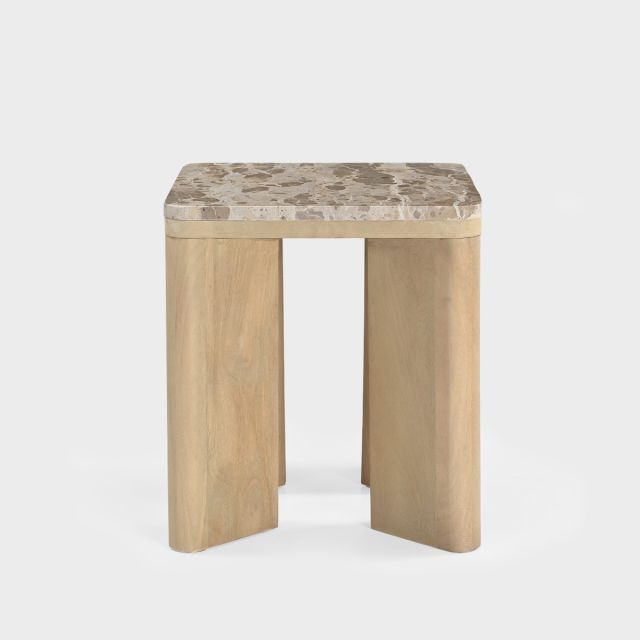 Celeste End Table, with Marble Top