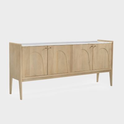Arc 4 Door Sideboard, Natural with Marble Top