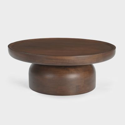Kova Round Coffee Table, Dark Walnut