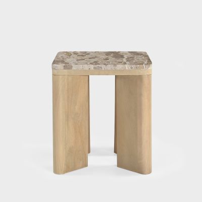 Celeste End Table, with Marble Top